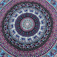 Tapis mandala coloré avec motifs éléphants, vue de dessus