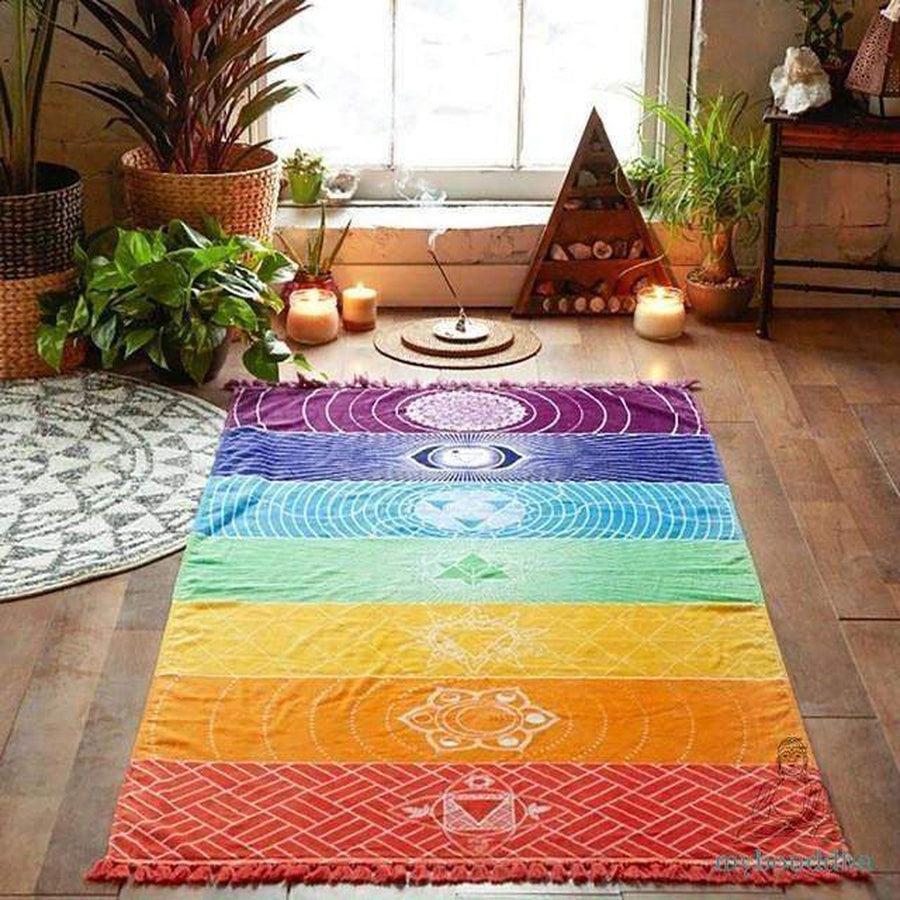 Toile des chakras suspendue, dimensions généreuses visibles