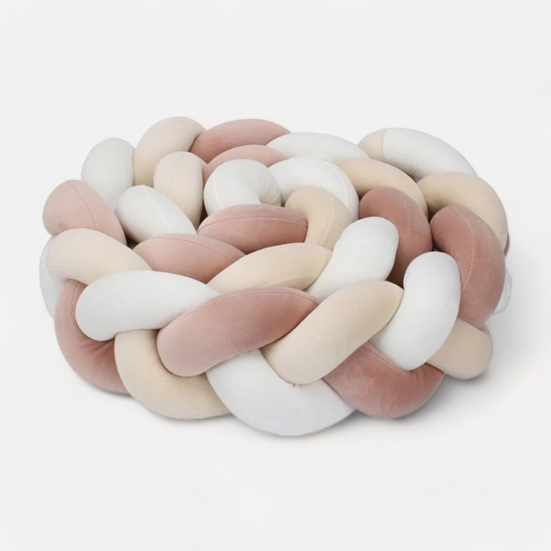 Tour de lit tressé en coton effet velours pour bébé