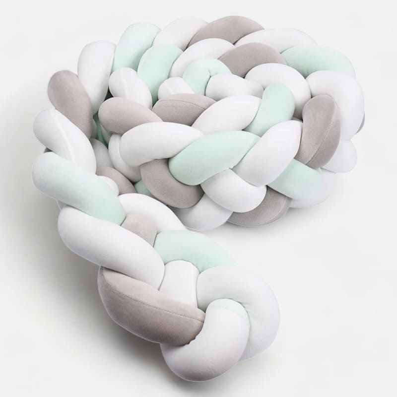 Tour de lit tressé en coton velours pour berceau bébé