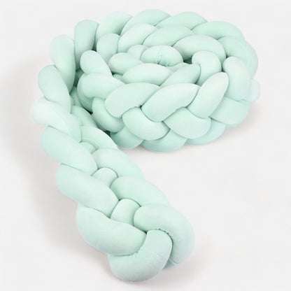 Tour de lit tressé couleur menthe en coton respirant