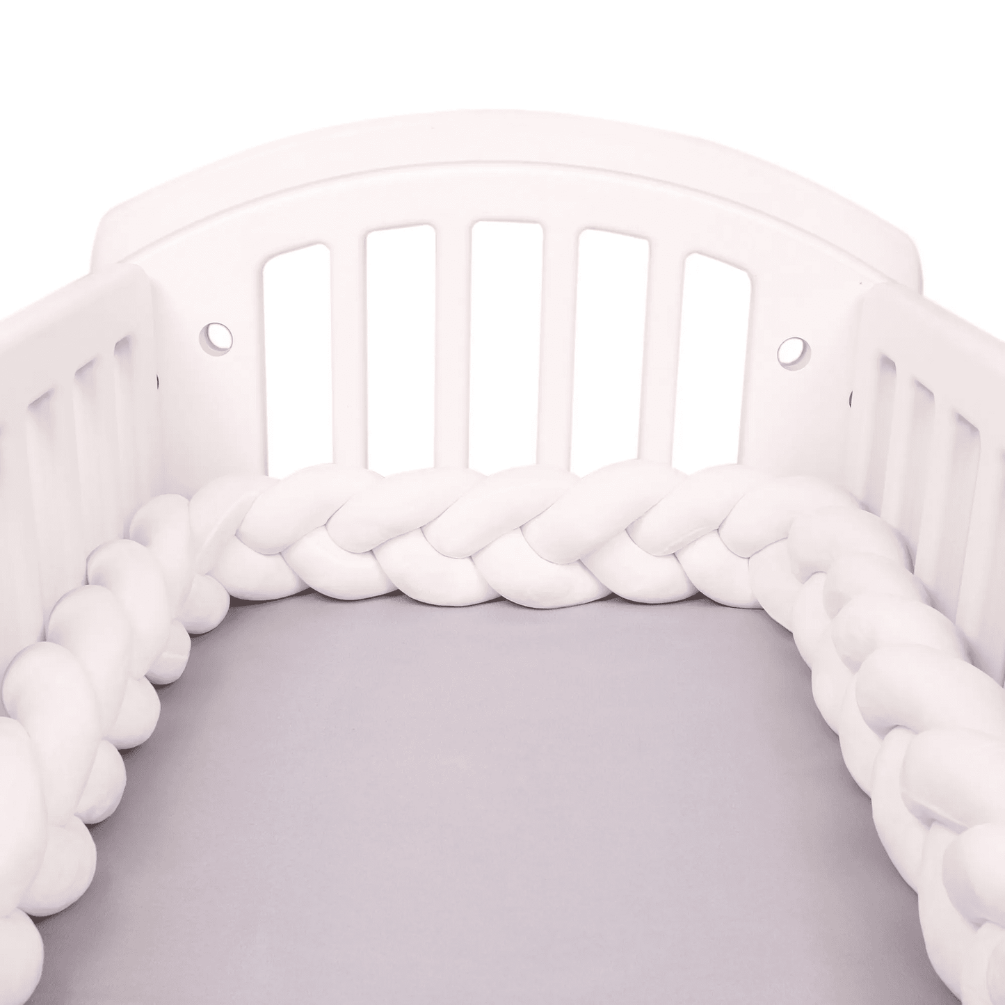 Tresse de lit blanche en coton doux pour bébé