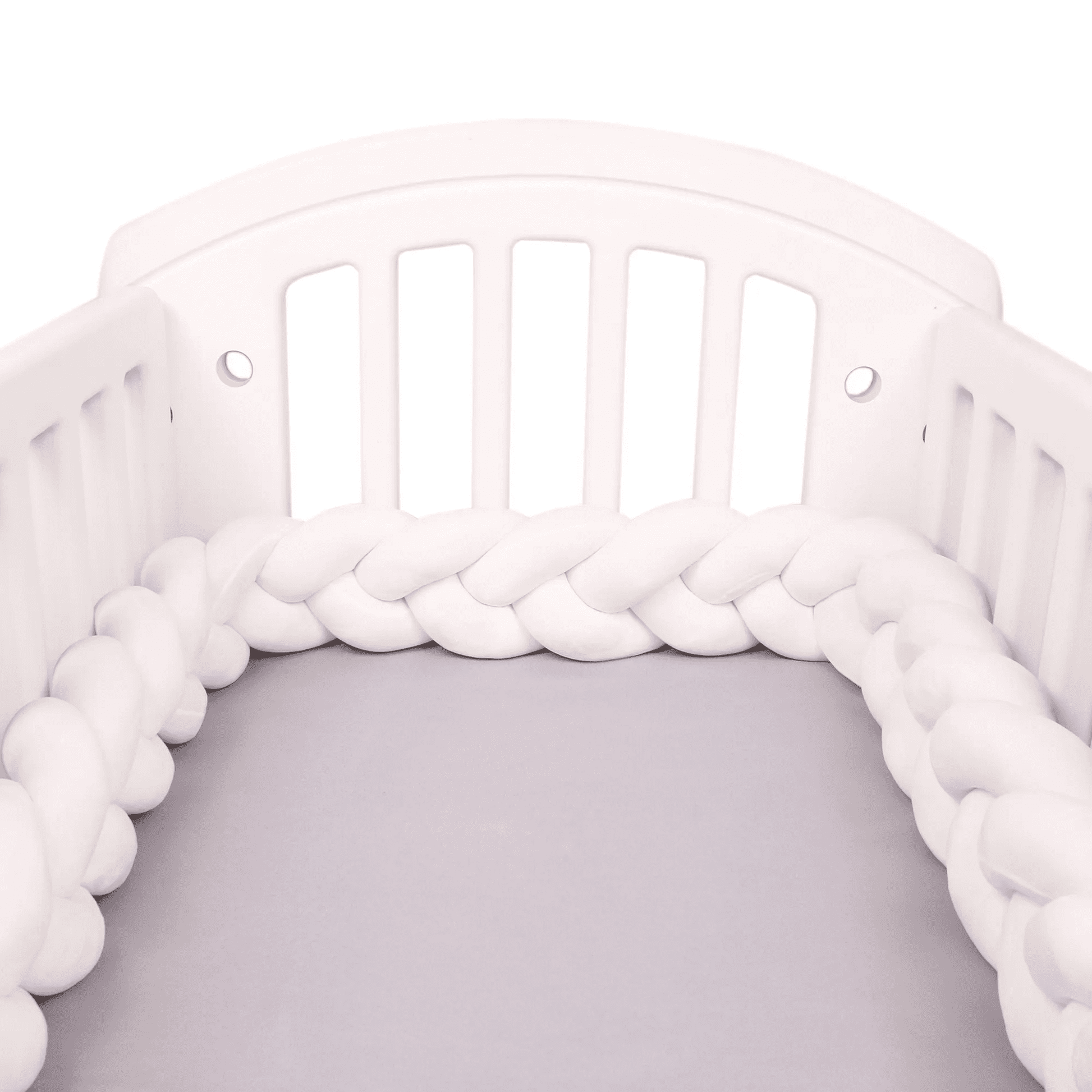 Tresse de lit blanche en coton doux pour bébé