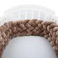 Détail des nœuds de la tresse de lit marron