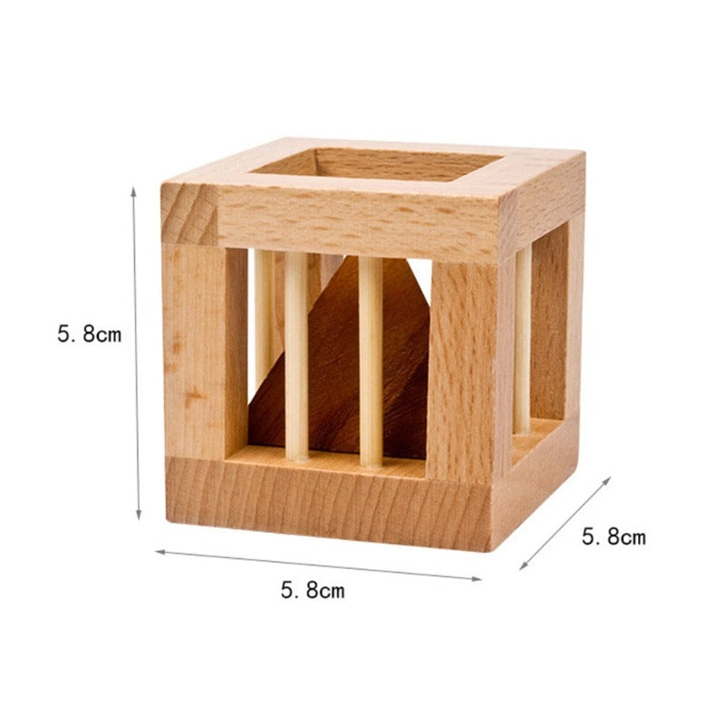 Dimensions détaillées du casse-tête pyramide en bois