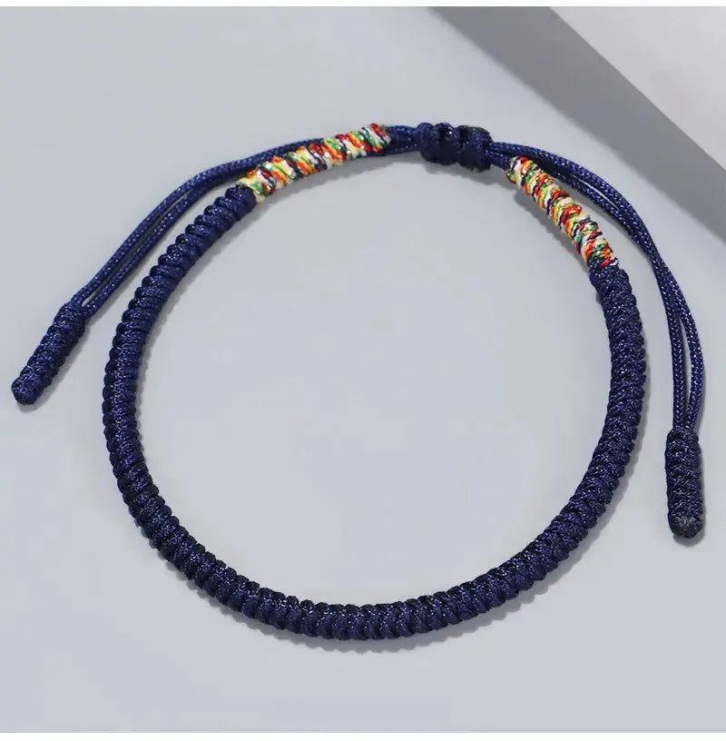Bracelet tibétain bleu, symbole de sérénité et protection