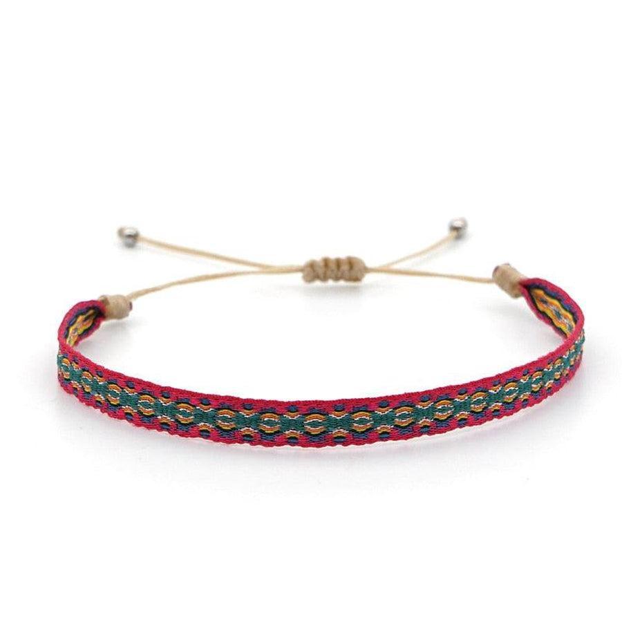 Bracelet en pierres sur support extensible, détail des perles