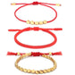 Bracelets tibétains rouges enroulés, symboles de protection