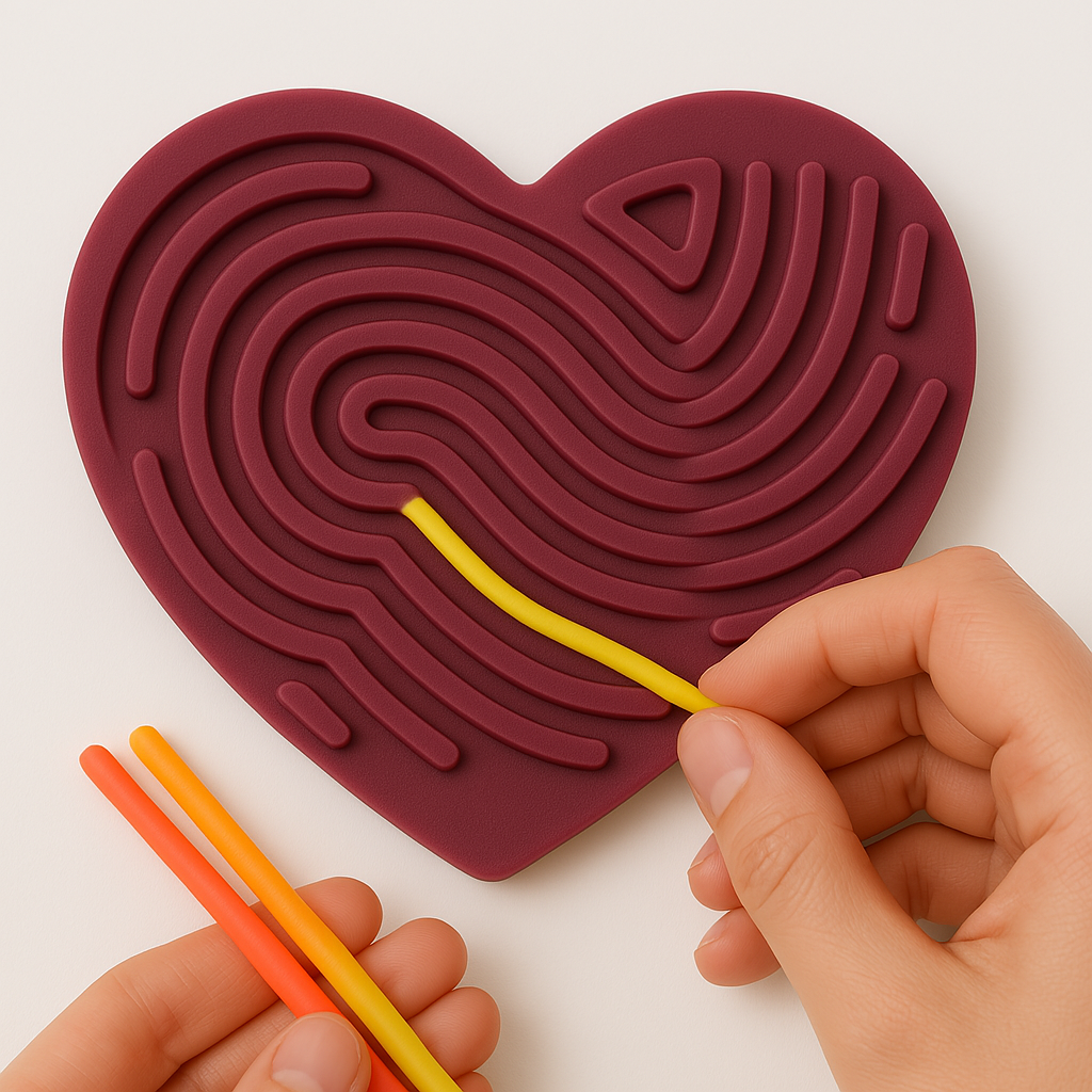 Chenille colorée pour stimulation cognitive enfant