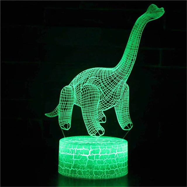 Veilleuse dinosaure 3D LED allumée, effet visuel impressionnant