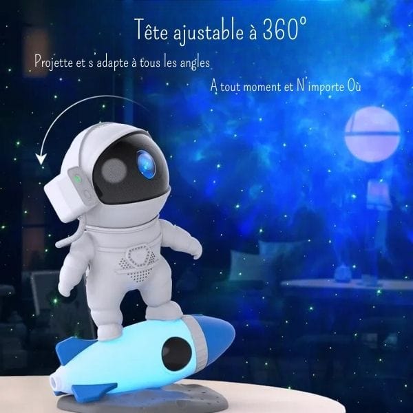 Vue latérale de la veilleuse montrant la base réglable