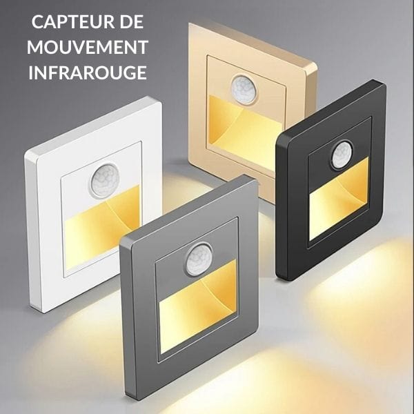 Vue rapprochée de la veilleuse LED en fonctionnement