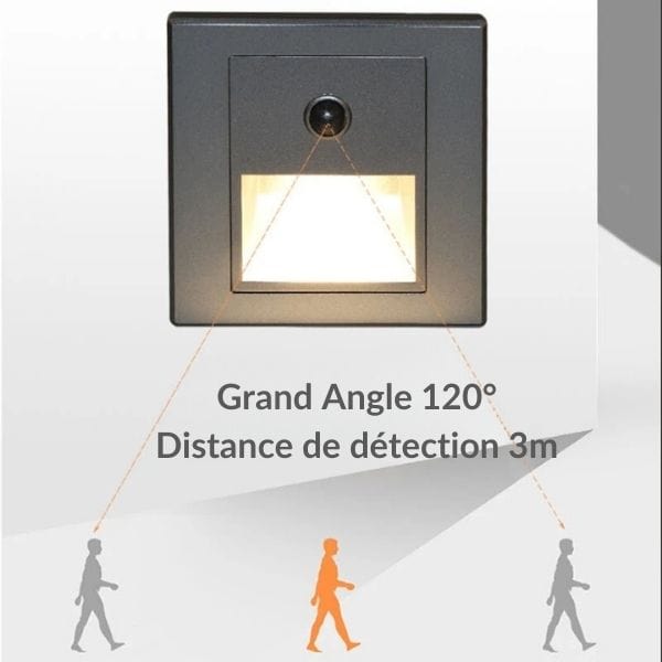 Veilleuse LED installée dans un couloir sombre