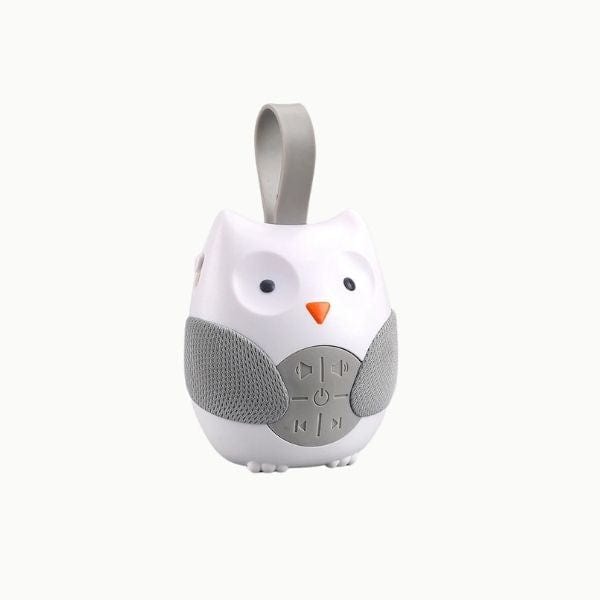 Veilleuse hibou allumée, créant une atmosphère relaxante