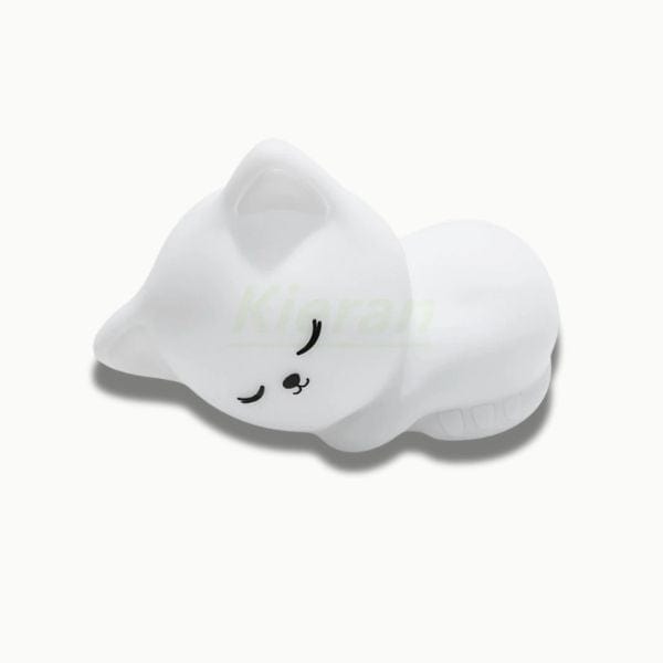 Veilleuse chat endormi avec lumière LED colorée