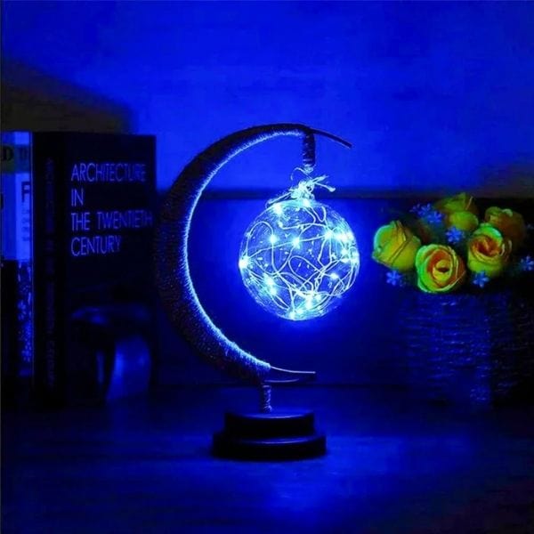 Veilleuse LED avec lumière douce et support en fer forgé