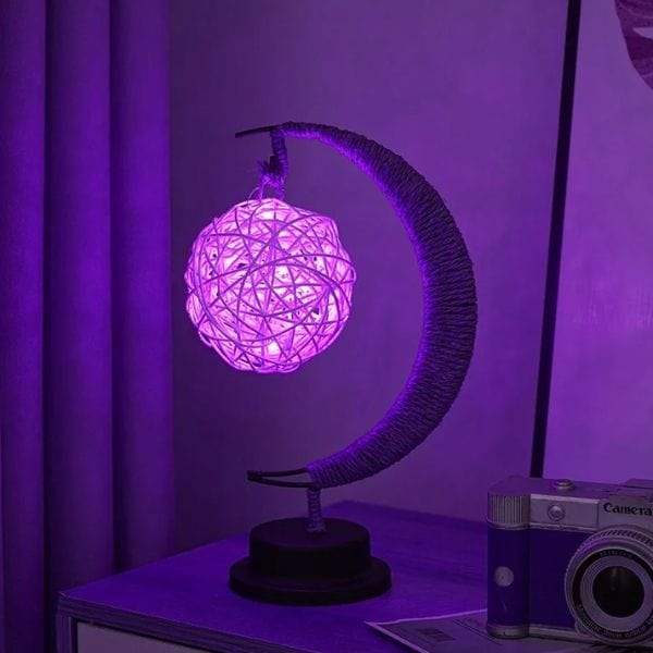 Veilleuse LED en rotin, design artistique et moderne