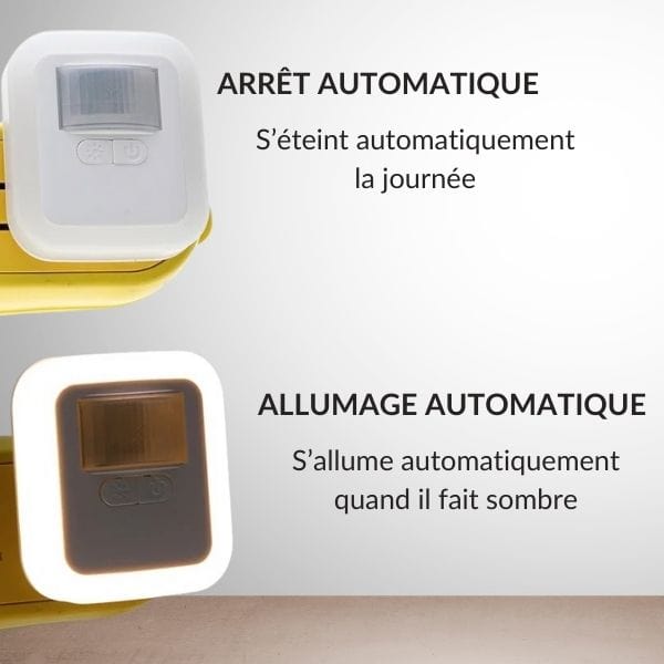 Vue latérale de la veilleuse LED intelligente allumée