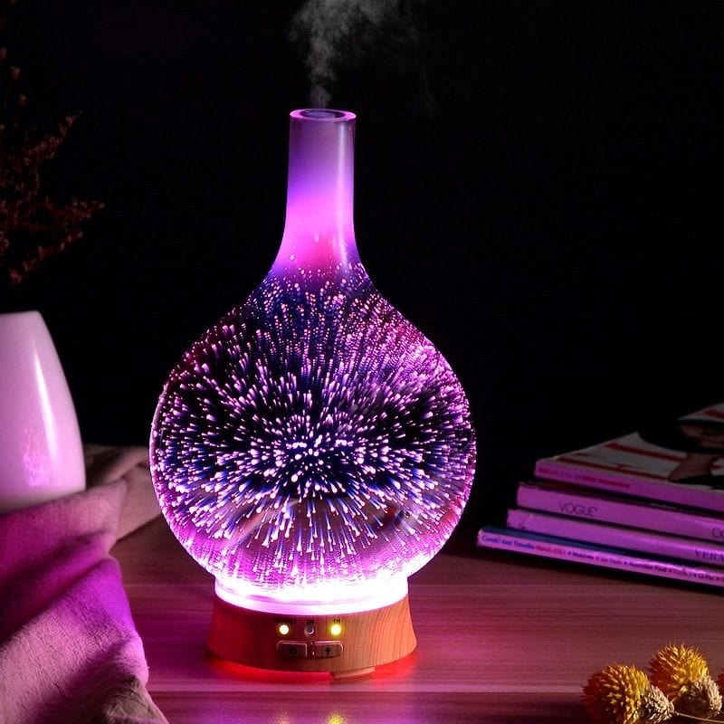 Gros plan sur le diffuseur LED montrant les sept couleurs