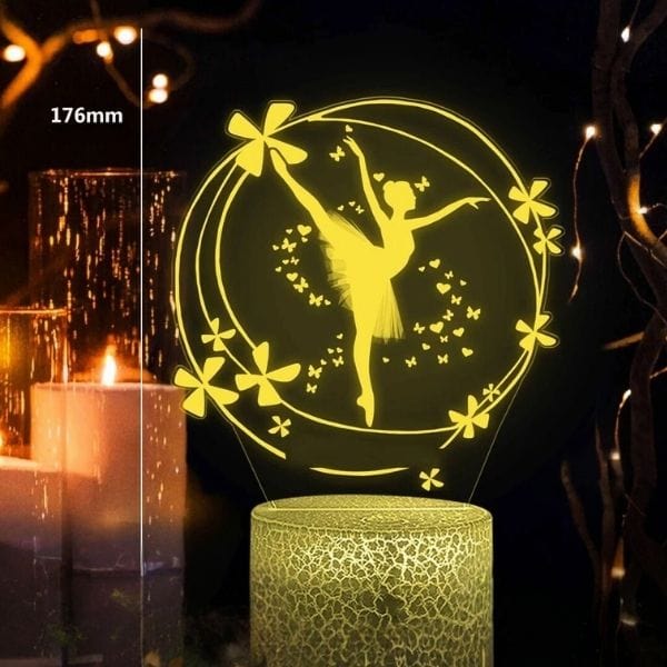 Lampe veilleuse projetant une ballerine en lumière douce