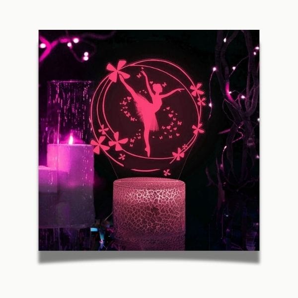 Lampe décorative pour enfant avec motif de danseuse en 3D