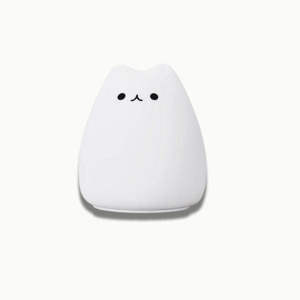Veilleuse enfant en forme de chat, silicone coloré