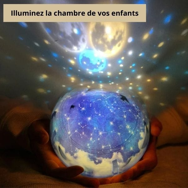Veilleuse enfant avec projection d'étoiles et galaxies