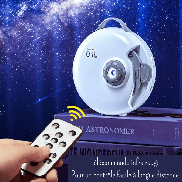 Gros plan sur la veilleuse avec motifs d'étoiles lumineuses