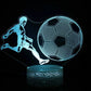 Veilleuse LED 3D avec joueur de football en action