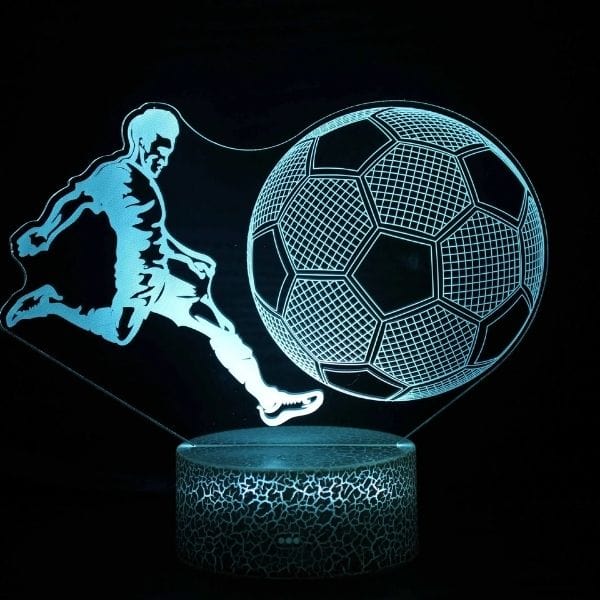 Veilleuse LED 3D avec joueur de football en action