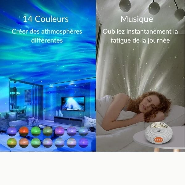 Ambiance nocturne avec veilleuse diffusant une lumière douce
