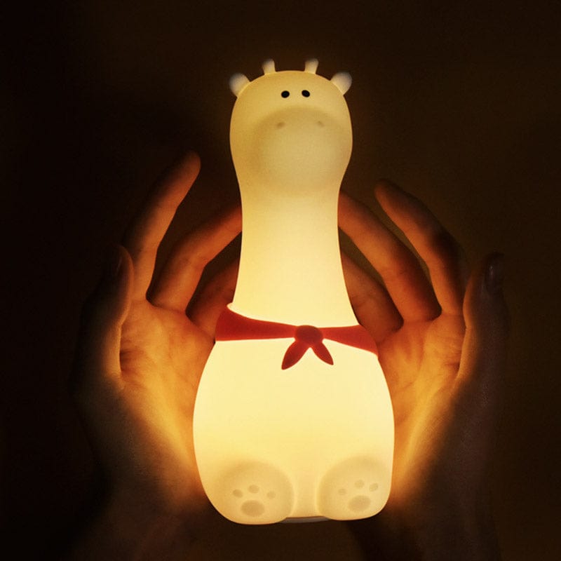 Veilleuse girafe en silicone avec lumière douce et apaisante