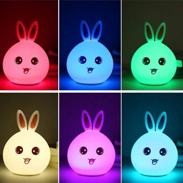 Veilleuse tactile lapin, couleurs changeantes
