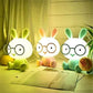Veilleuse lapin avec lunettes, lumière LED douce