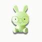 Lapin veilleuse verte, lunettes, lumière ajustable