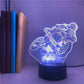 Veilleuse LED 3D moto avec base craquelée multicolore