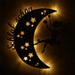 Veilleuse LED murale en forme de lune avec prénom gravé
