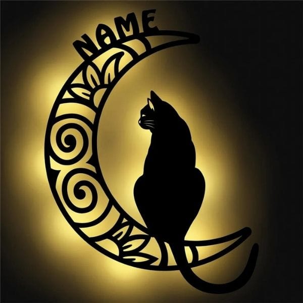 Veilleuse LED murale avec éléphant sur la lune, lumière douce
