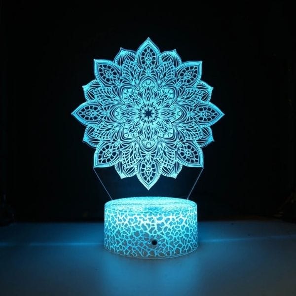 Effet lumineux multicolore de la veilleuse LED 3D