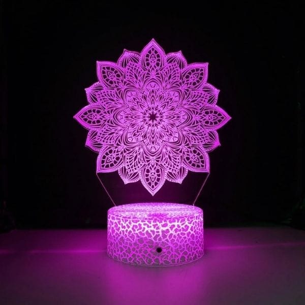 Détail de la fleur de lotus en relief lumineux