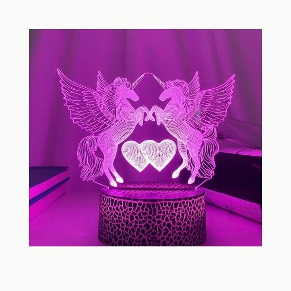Base craquelée noire pour veilleuse licorne 3D