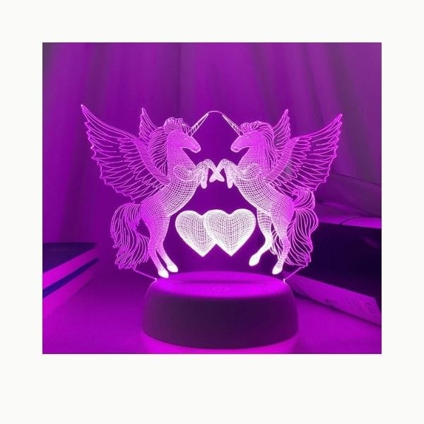 Base LED blanche pour veilleuse licorne stéréoscopique