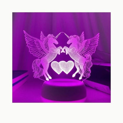 Base LED blanche pour veilleuse licorne stéréoscopique