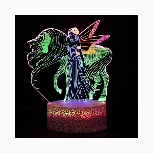 Veilleuse licorne avec changement de couleurs progressif