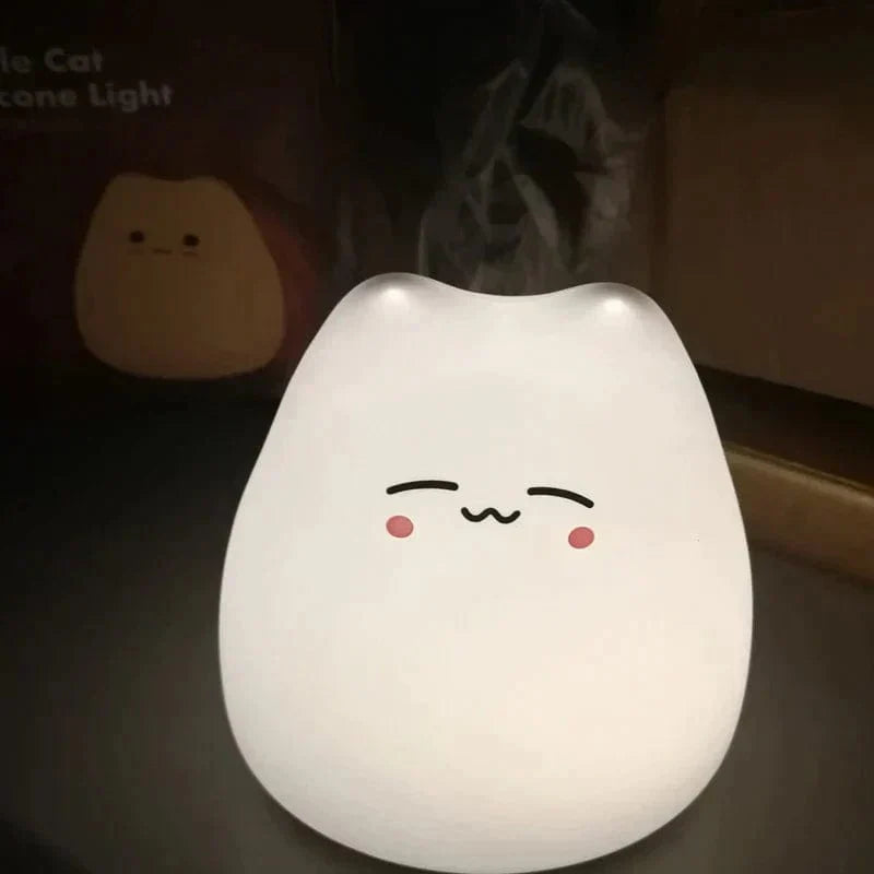 Veilleuse LED en forme de chat avec lumière douce