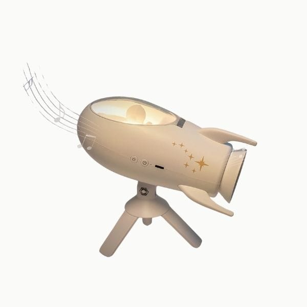 Détail du haut-parleur Bluetooth de la veilleuse fusée