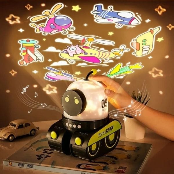 Veilleuse musicale avec projection étoilée dans une chambre d'enfant