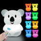 Gros plan sur veilleuse koala, texture silicone écologique