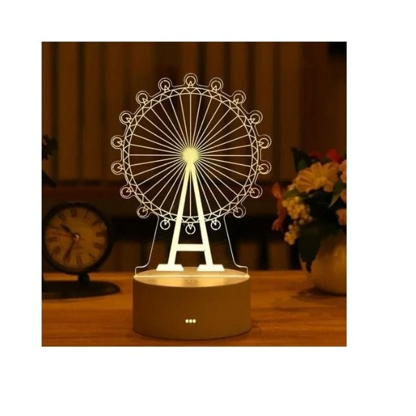 Lampe de nuit en acrylique, forme de grande roue élégante