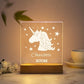 Veilleuse licorne personnalisée avec prénom illuminé
